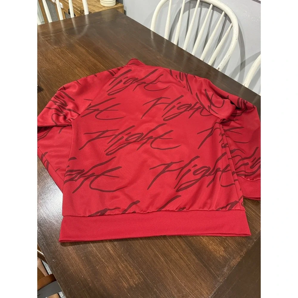 Jordan Flight Track Jacket Mens M Red Full Zip Jumpman Script